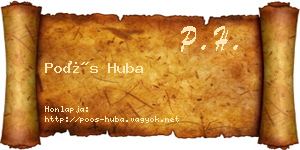 Poós Huba névjegykártya