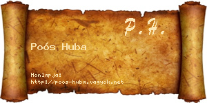 Poós Huba névjegykártya